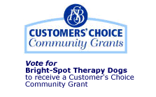 Vote for Bright Spot Therapy Dogs at Florence Savings Bank